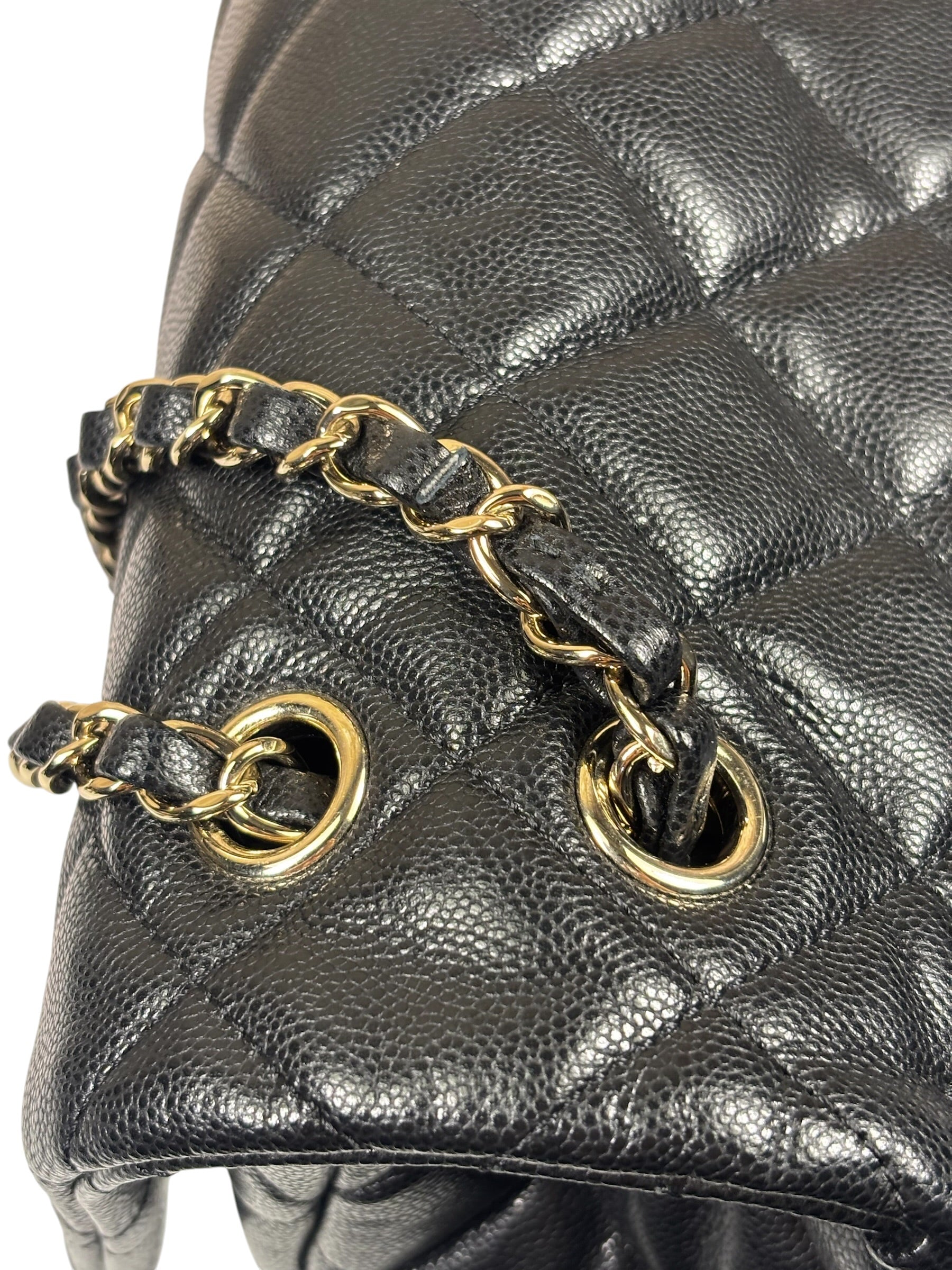 Chanel Black Quilted Caviar Jumbo Flap Bag 2021