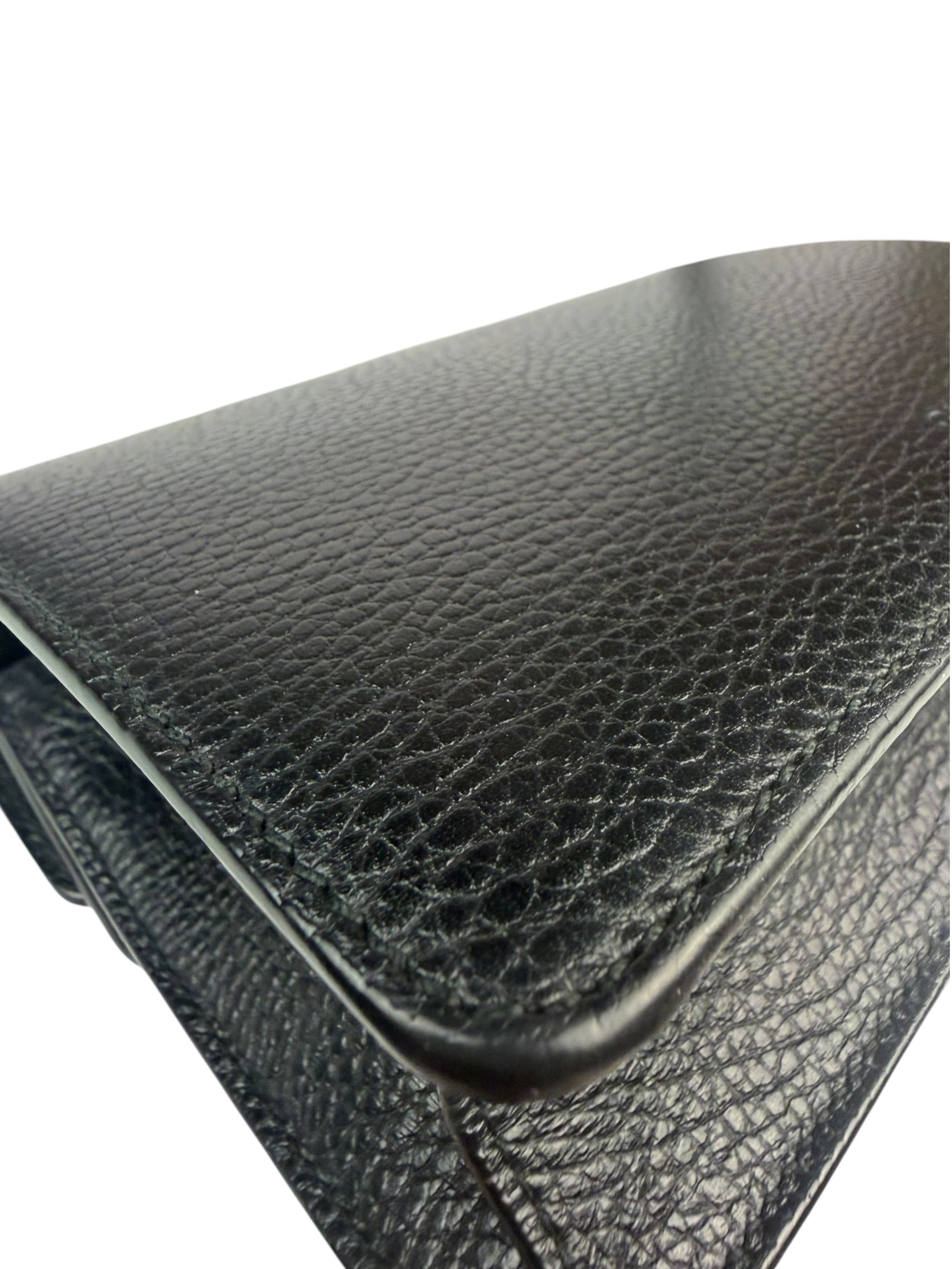 Gucci Black Pebbled Leather Dionysus Small Chain Shoulder Bag