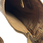 Chanel Vintage Metallic Bronze Leather Crossbody Bag 1997