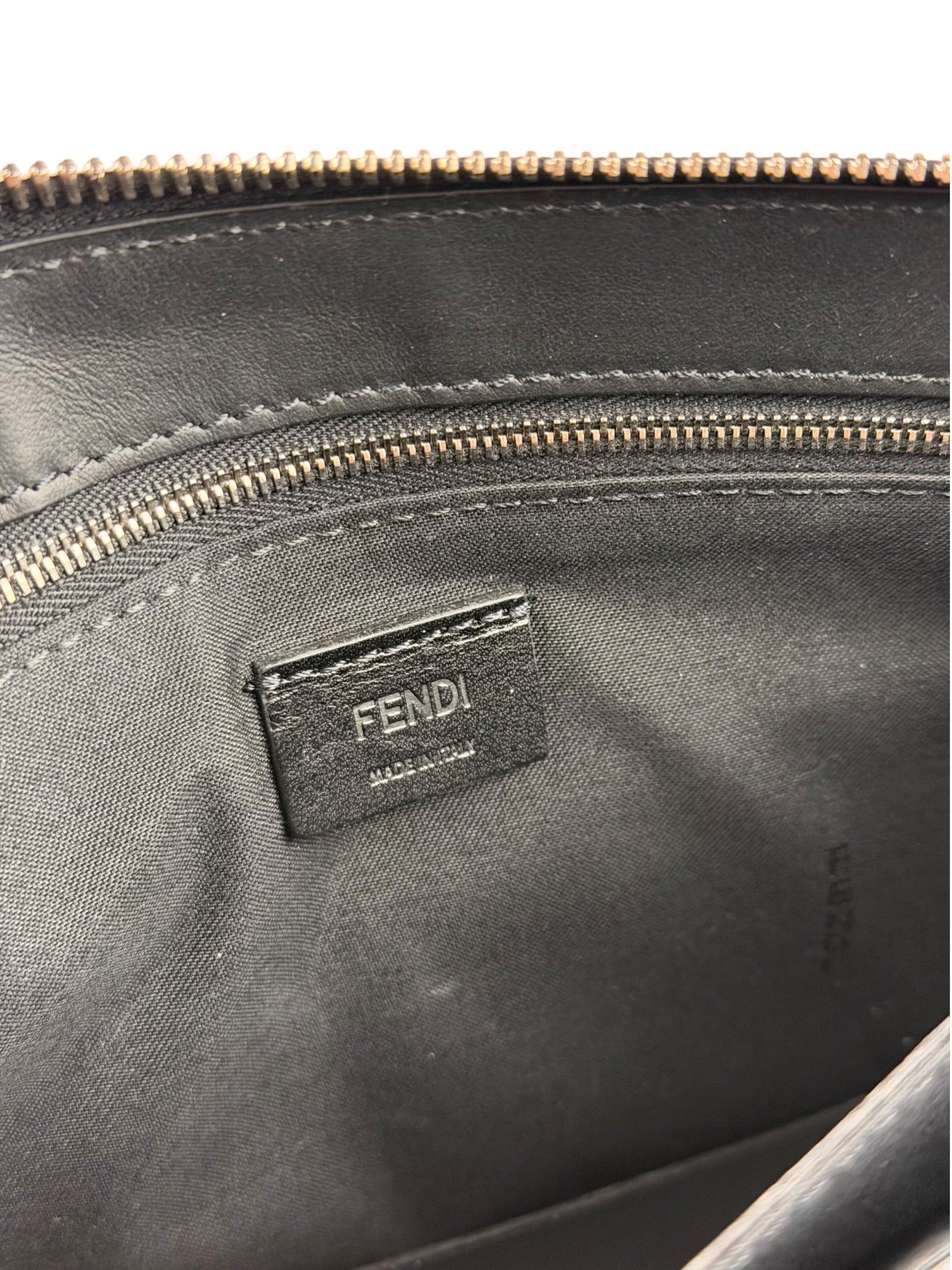 Fendi Black Leather Think Fendi Clutch
