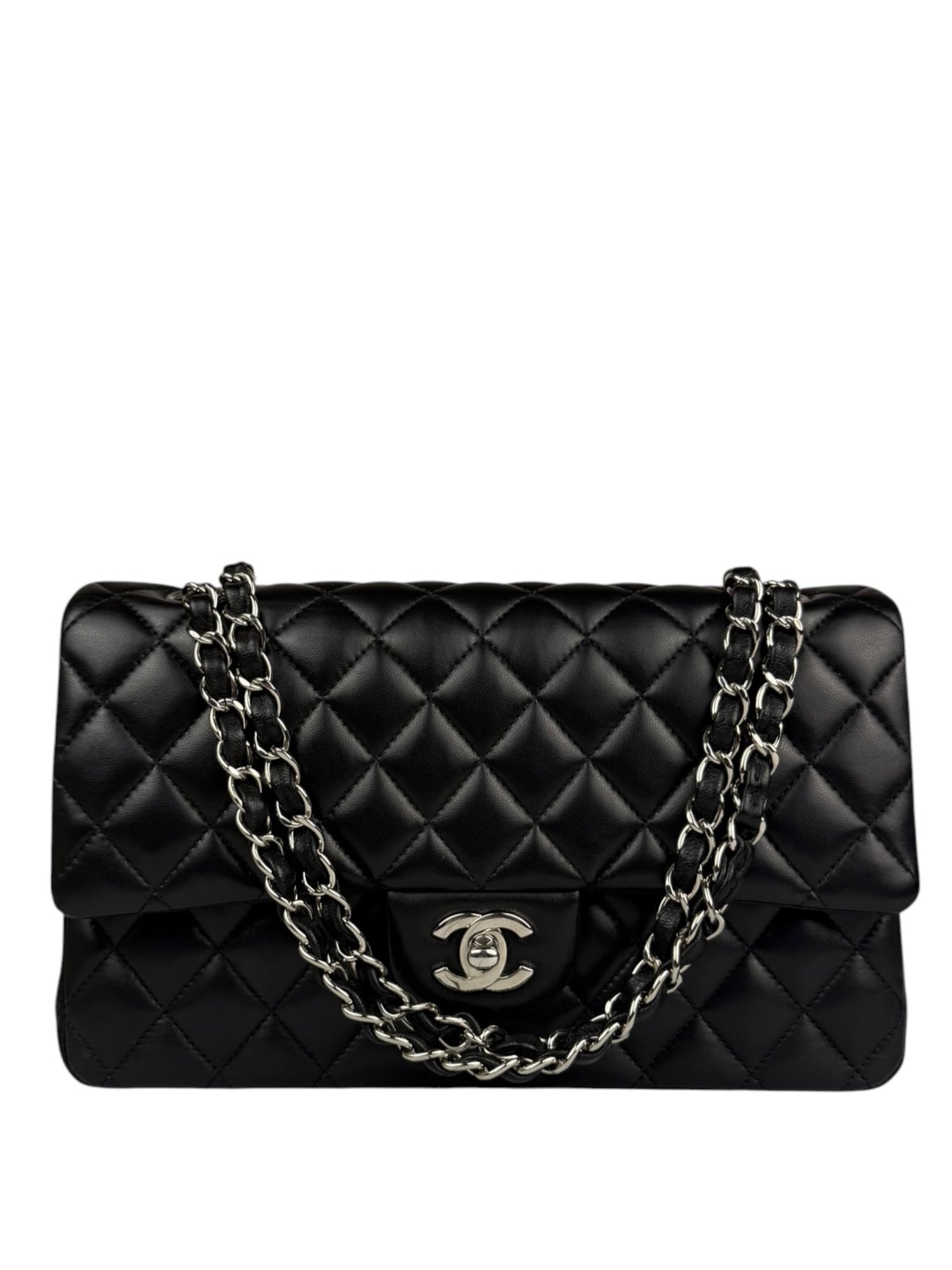 Chanel Black Quilted Leather Classic Medium Double Flap Bag 2017