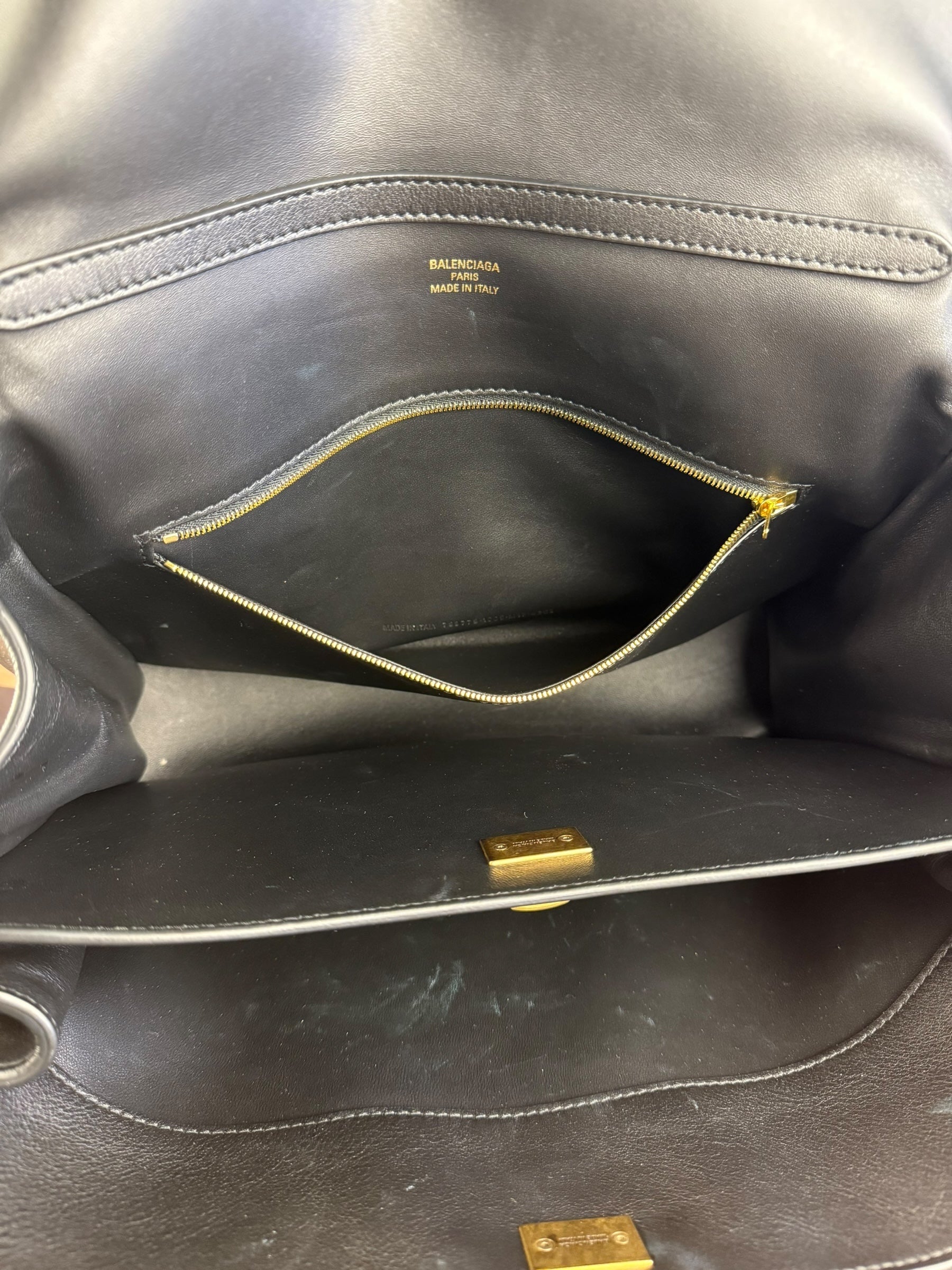 Balenciaga Medium Rodeo Leather 2Way Handbag Black