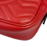 Gucci Red Leather Marmont Small Camera Bag