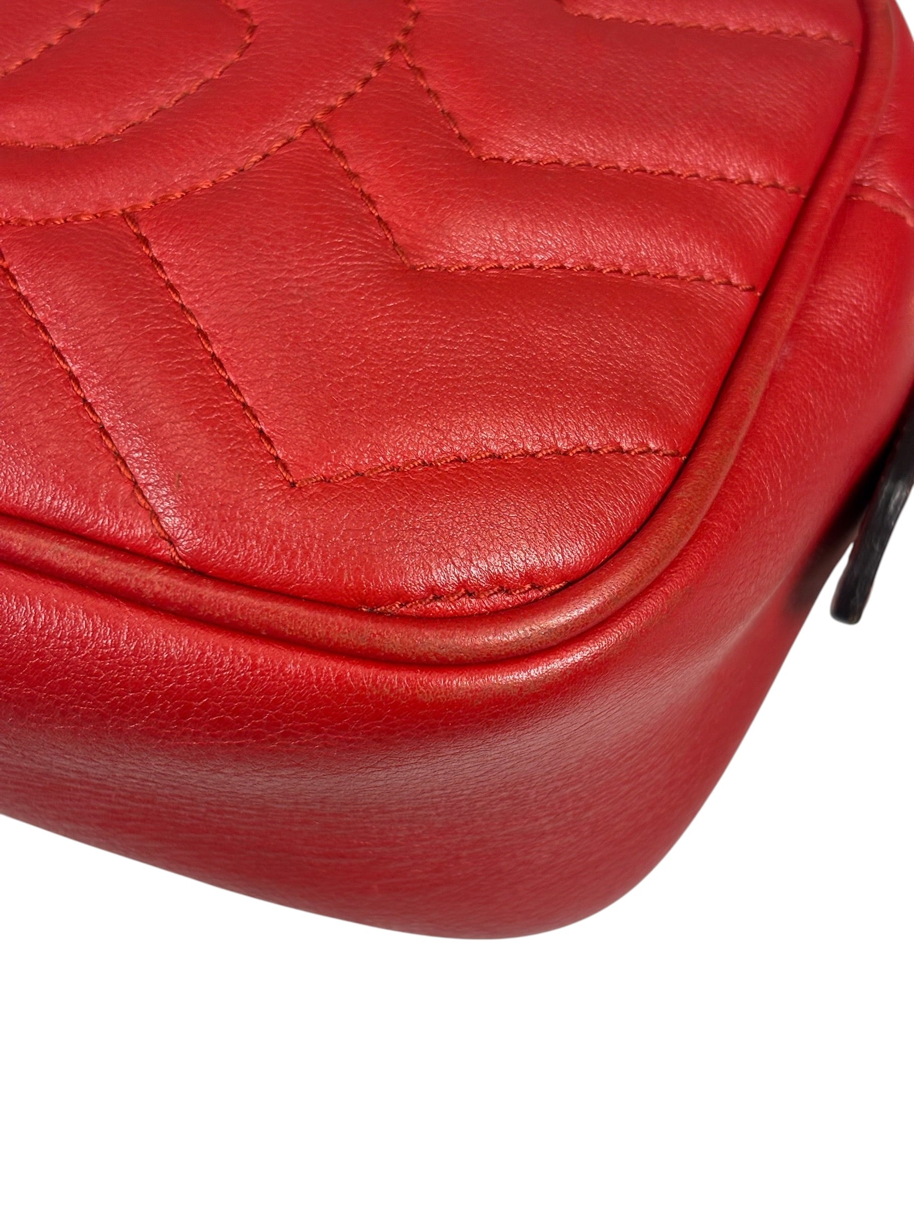 Gucci Red Leather Marmont Small Camera Bag