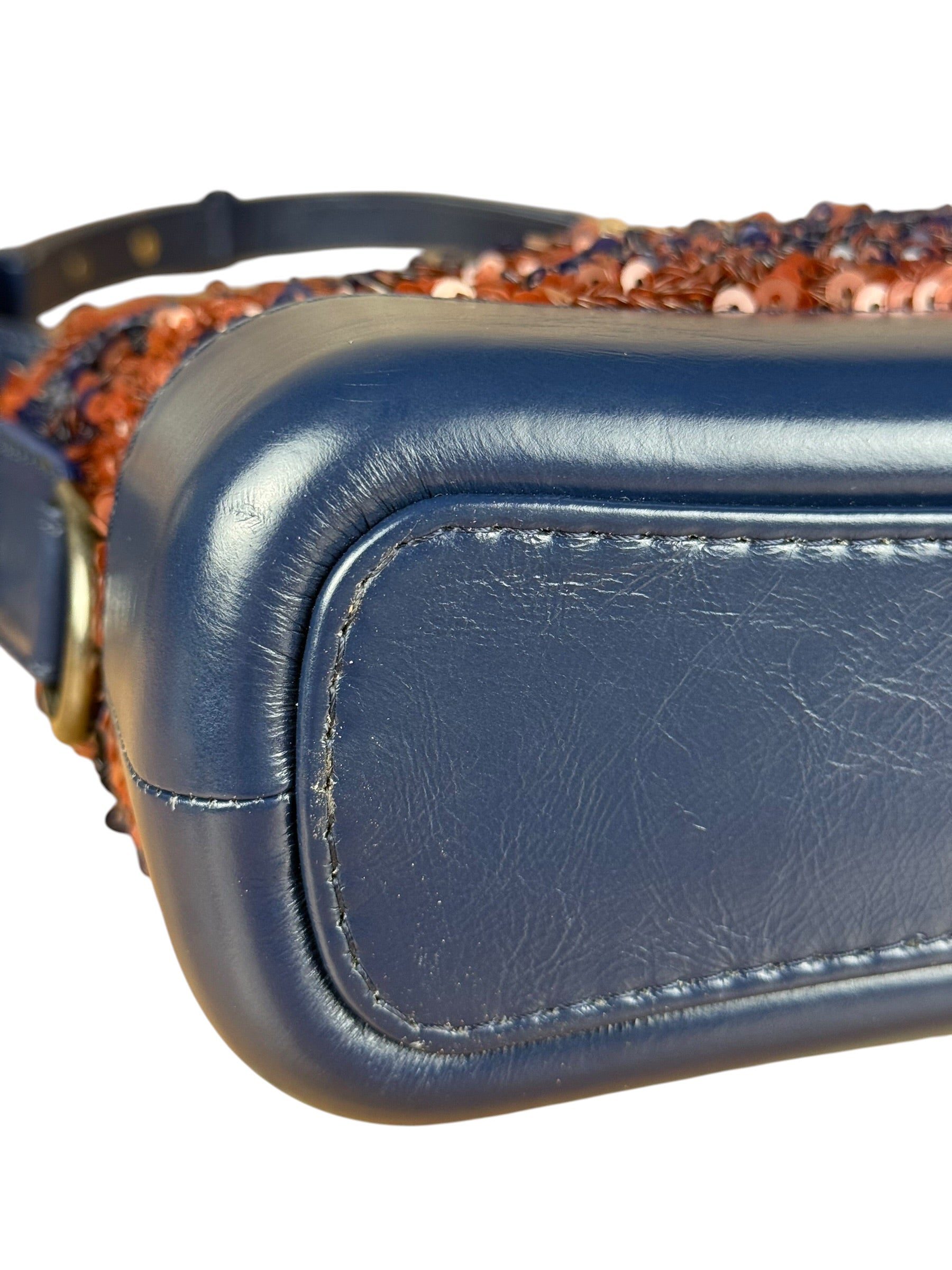 Chanel Gabrielle Small Sequin Hobo Bag Navy 2018