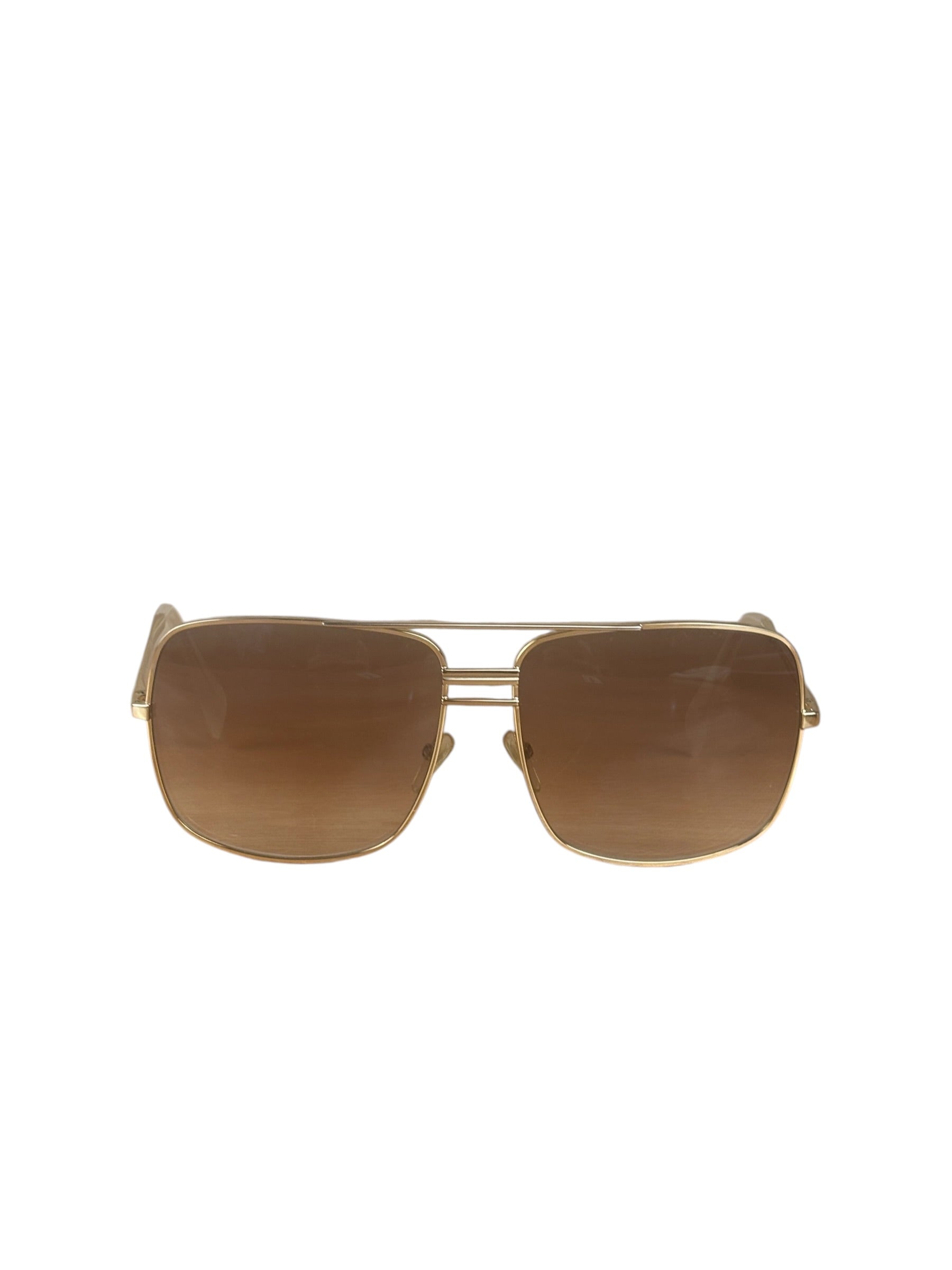 Celine Gold Tone Square Aviator Sunglasses CL41808/S