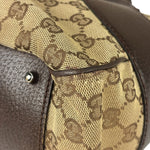 Gucci Brown Leather Trim GG Supreme Shoulder Bag