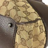 Gucci Brown Leather Trim GG Supreme Shoulder Bag