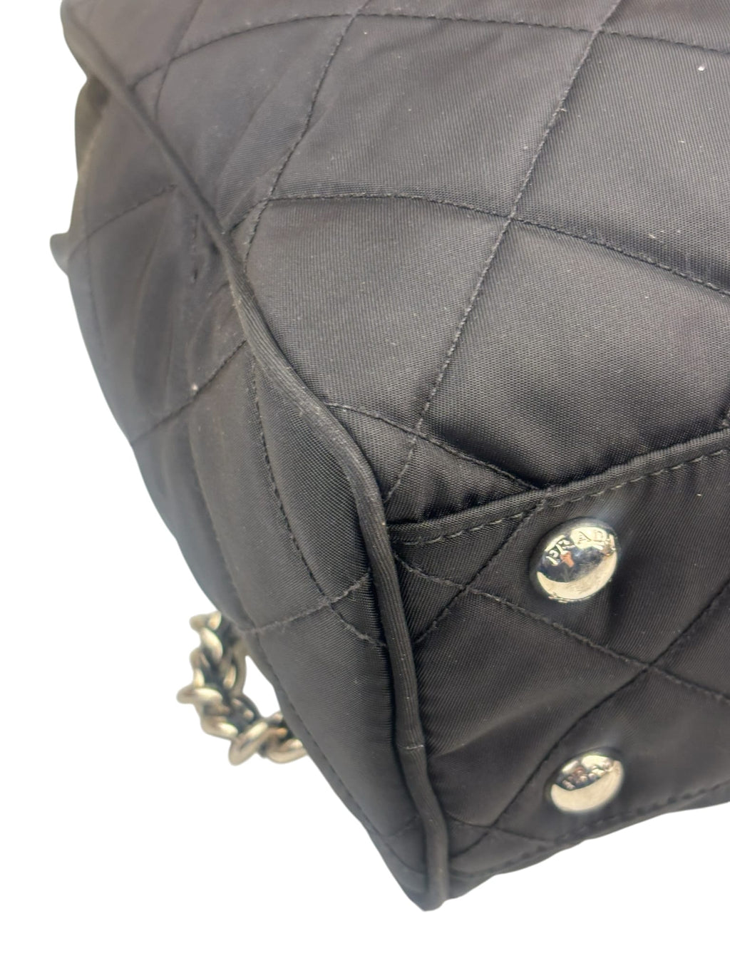 Prada Black Quilted Tessuto Nylon/Leather Trim Large Camera Bag