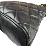 Chanel Vintage Black Quilted Leather Shoulder Bag 1987