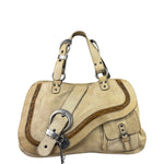 Christian Dior Beige Large Gaucho Double Saddle Shoulder Bag