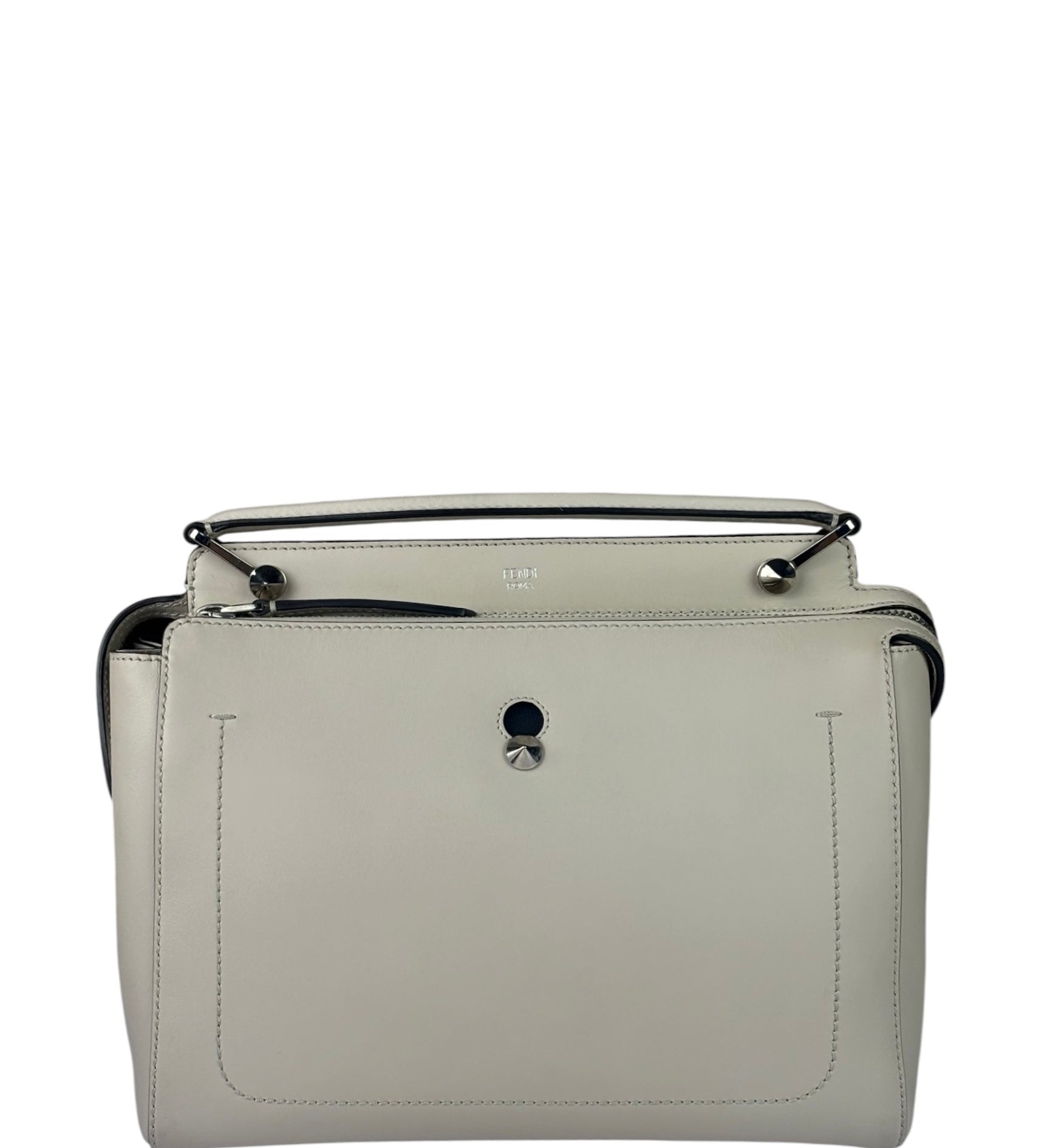Fendi Cream Leather Latte Two-Way Bag