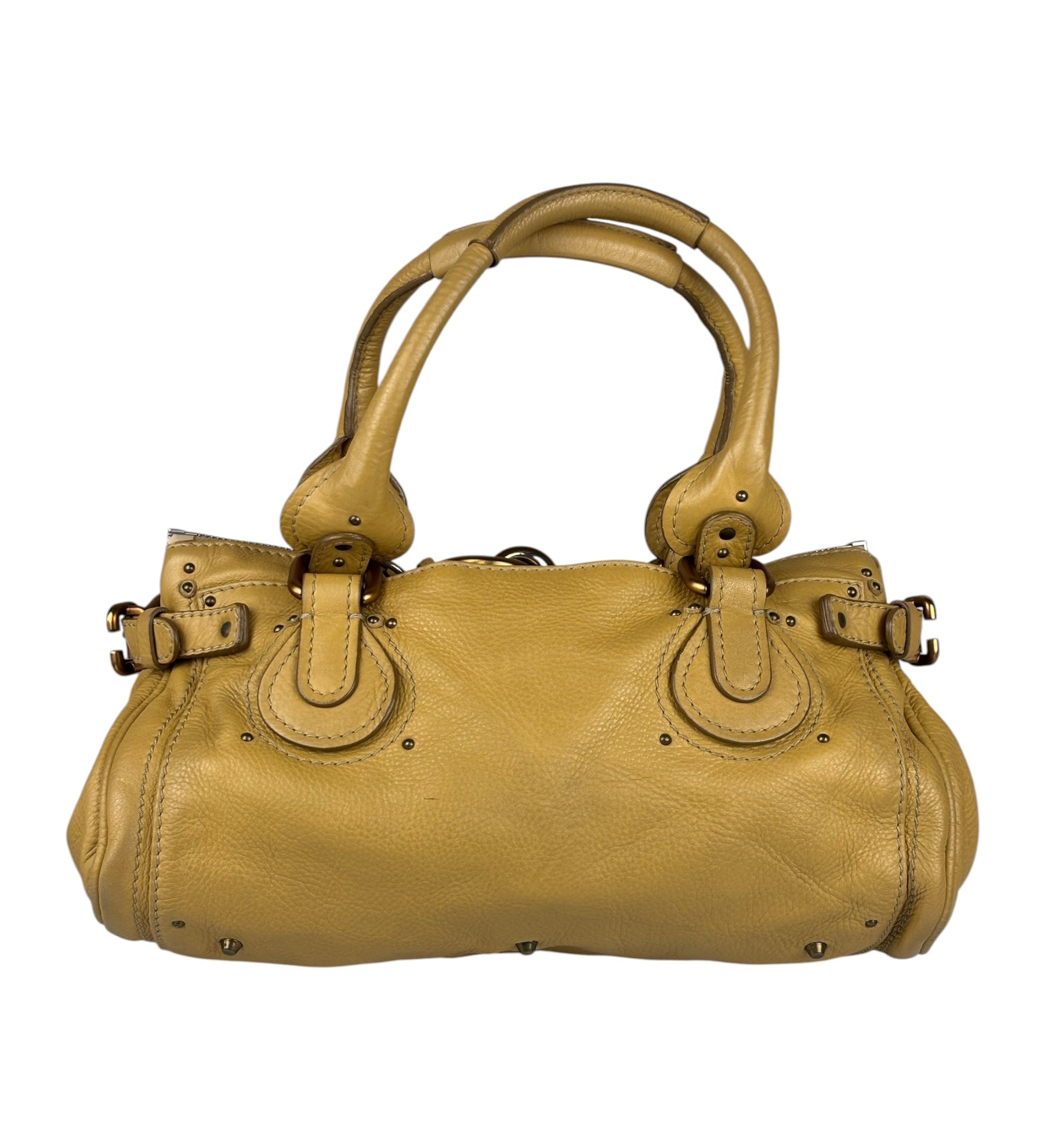 Chloe Yellow Leather Paddington Shoulder Bag