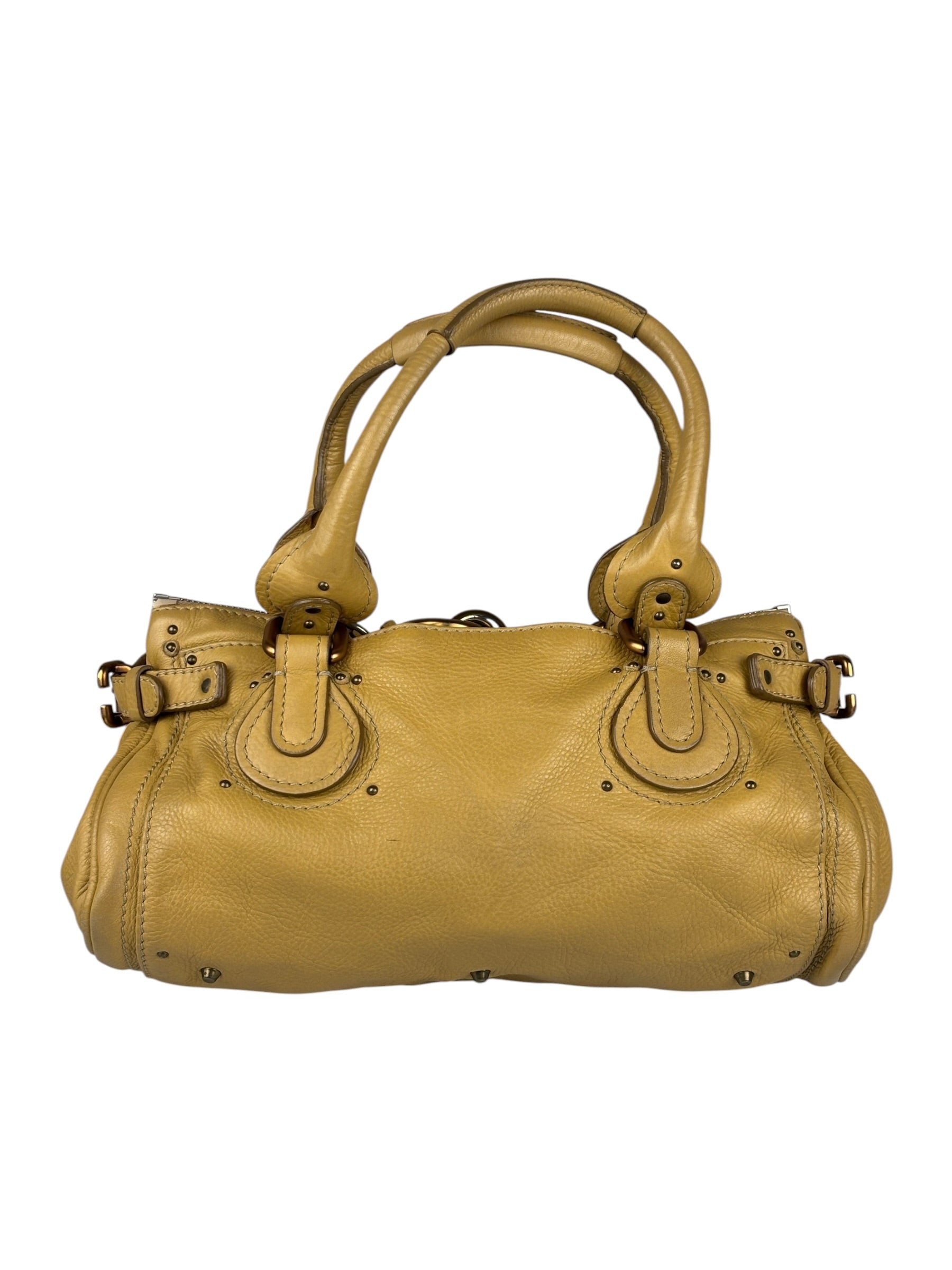 Chloe Yellow Leather Paddington Shoulder Bag
