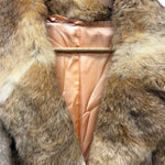 Vintage Warm Tan & Beige Rabbit Fur Coat