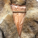 Vintage Warm Tan & Beige Rabbit Fur Coat