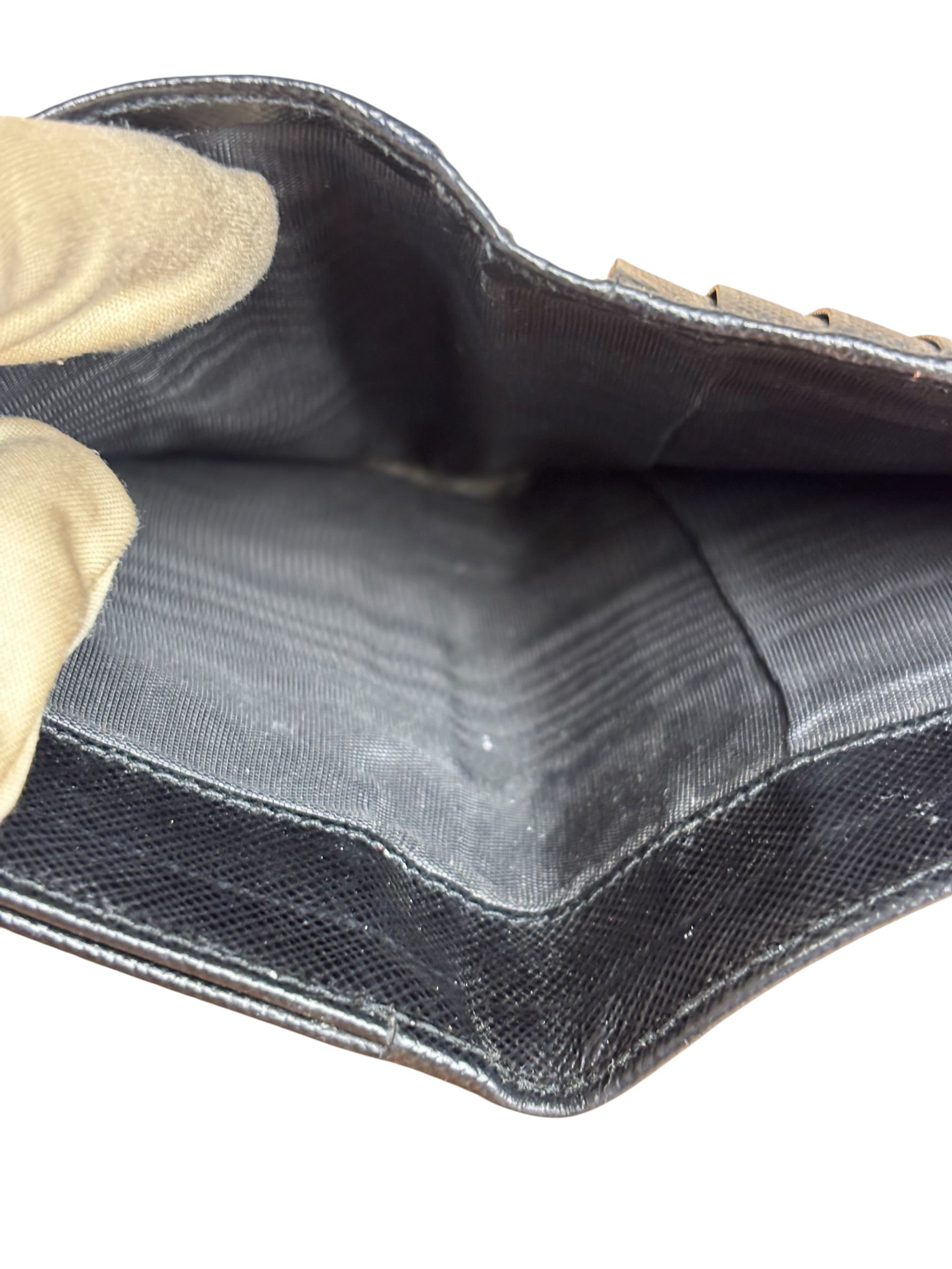 Prada Black Saffiano Leather Compact Wallet
