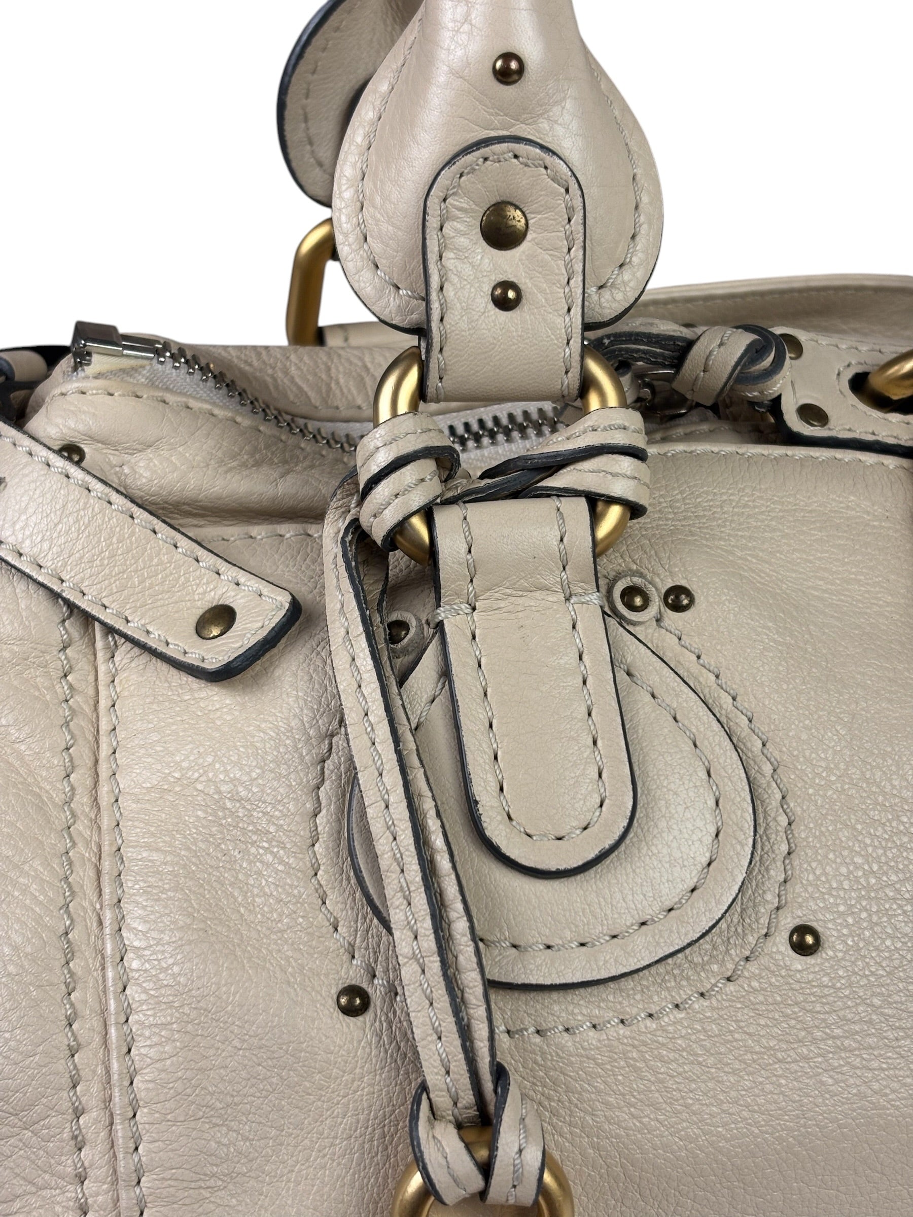 Chloe Beige Leather Paddington Shoulder Bag