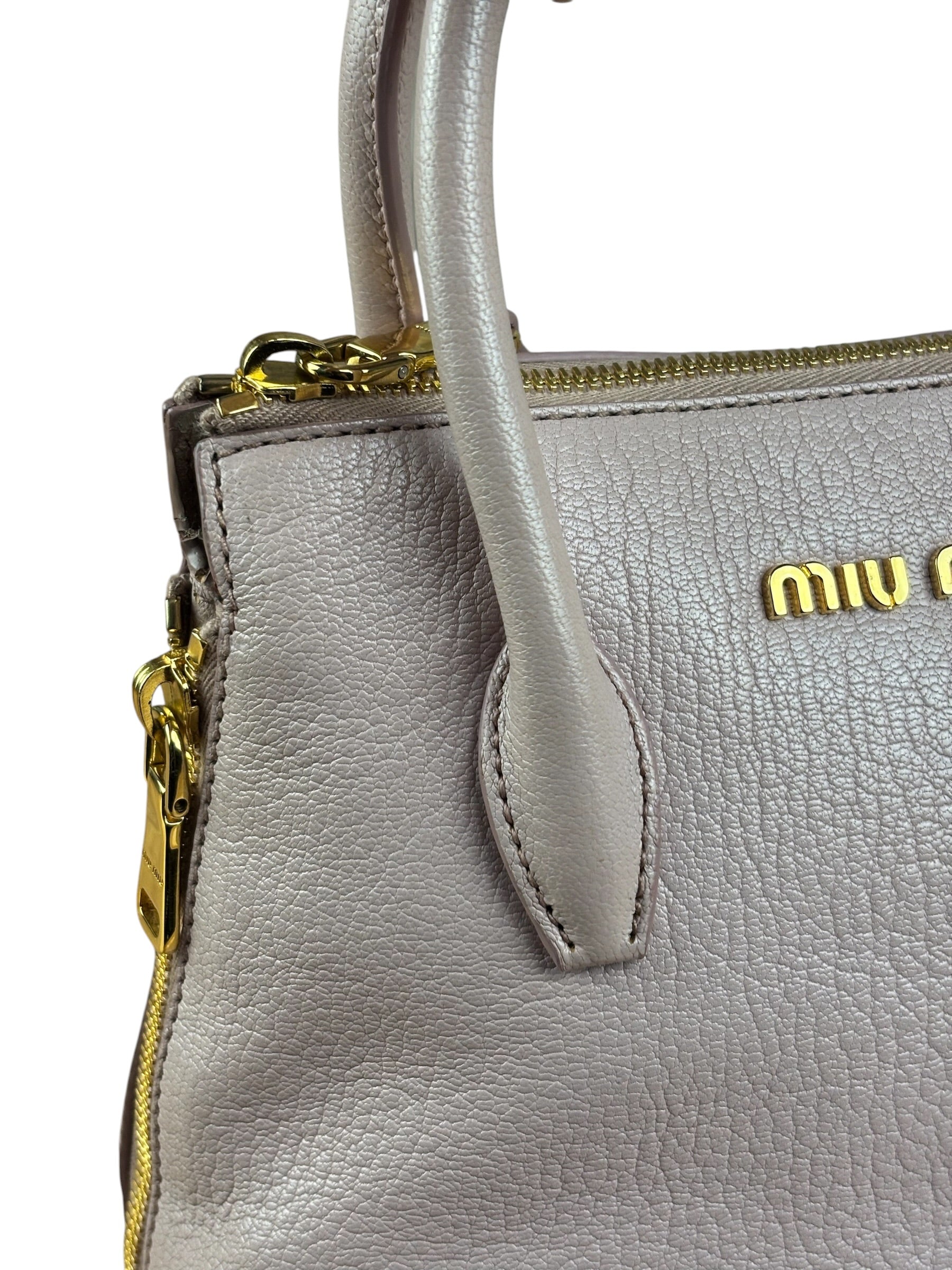 Miu Miu Blush Pink Leather Two-Way Bag