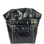 Yves Saint Laurent Black Patent Leather Downtown Tote