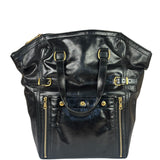 Yves Saint Laurent Black Patent Leather Downtown Tote