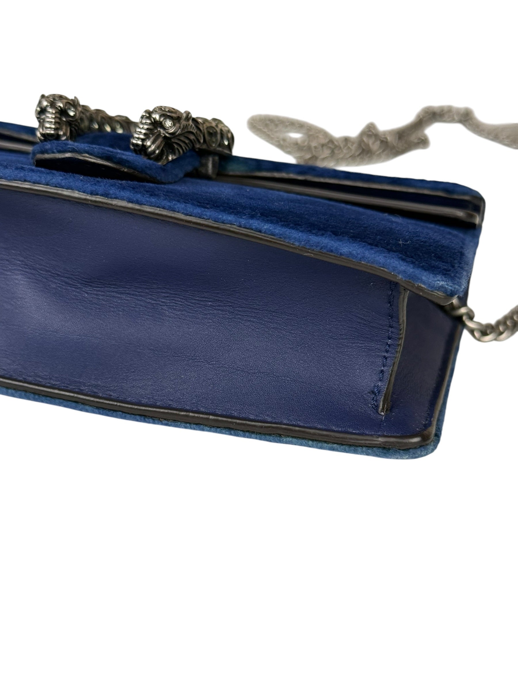 Gucci Blue Velvet Mini Dionysus Chain Bag