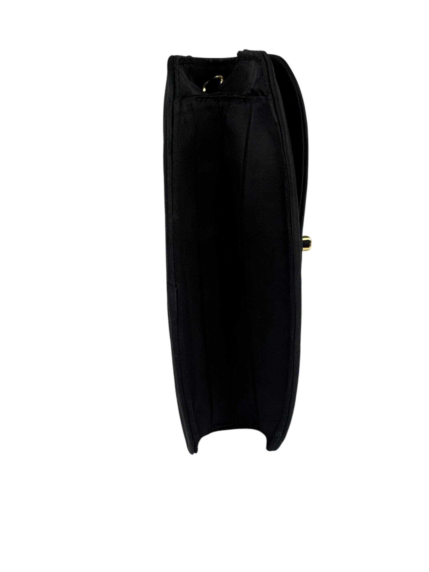 Chanel Black Quilted Satin Shoulder Bag