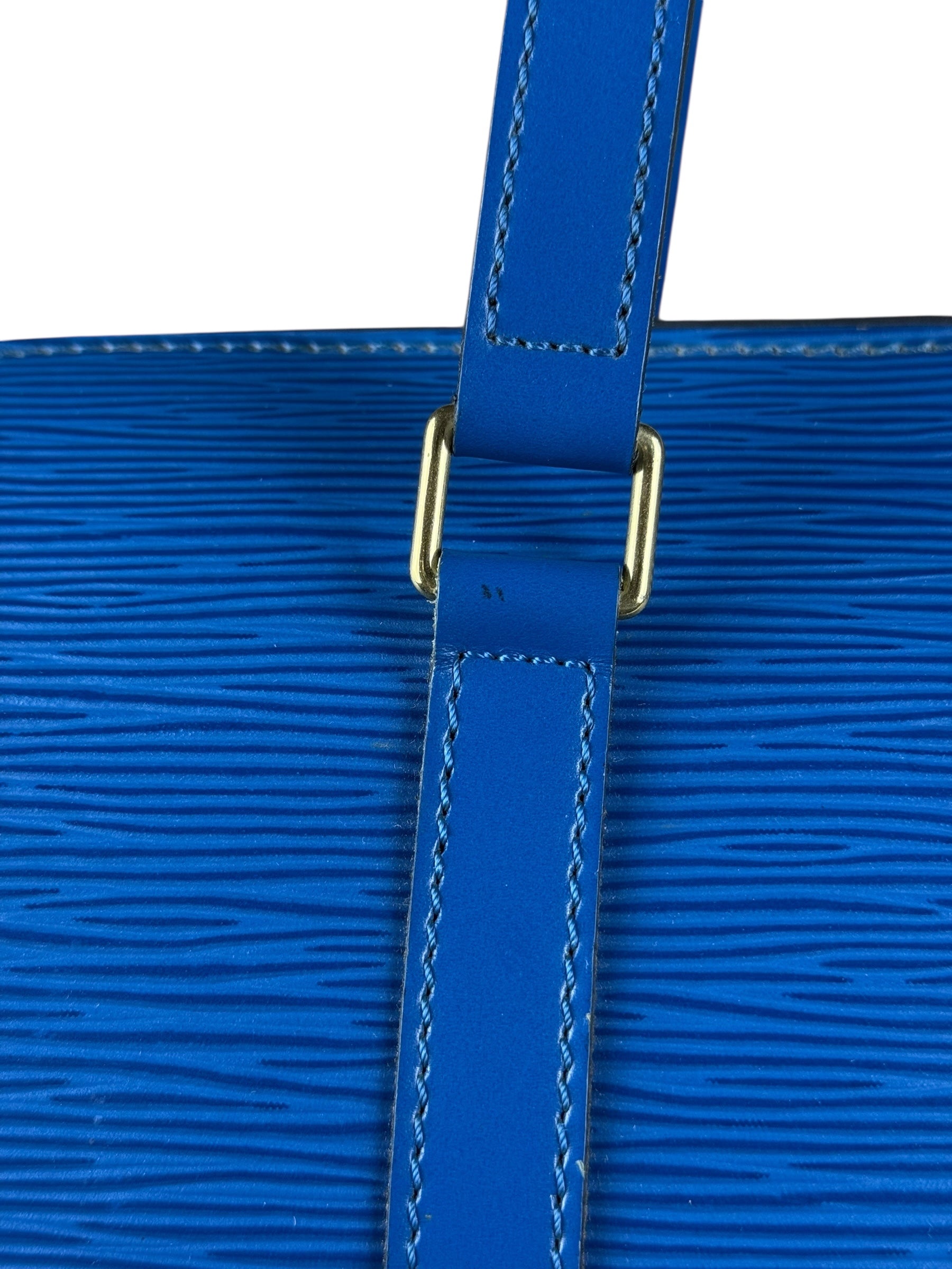 Louis Vuitton Blue Epi Soufflot Handbag