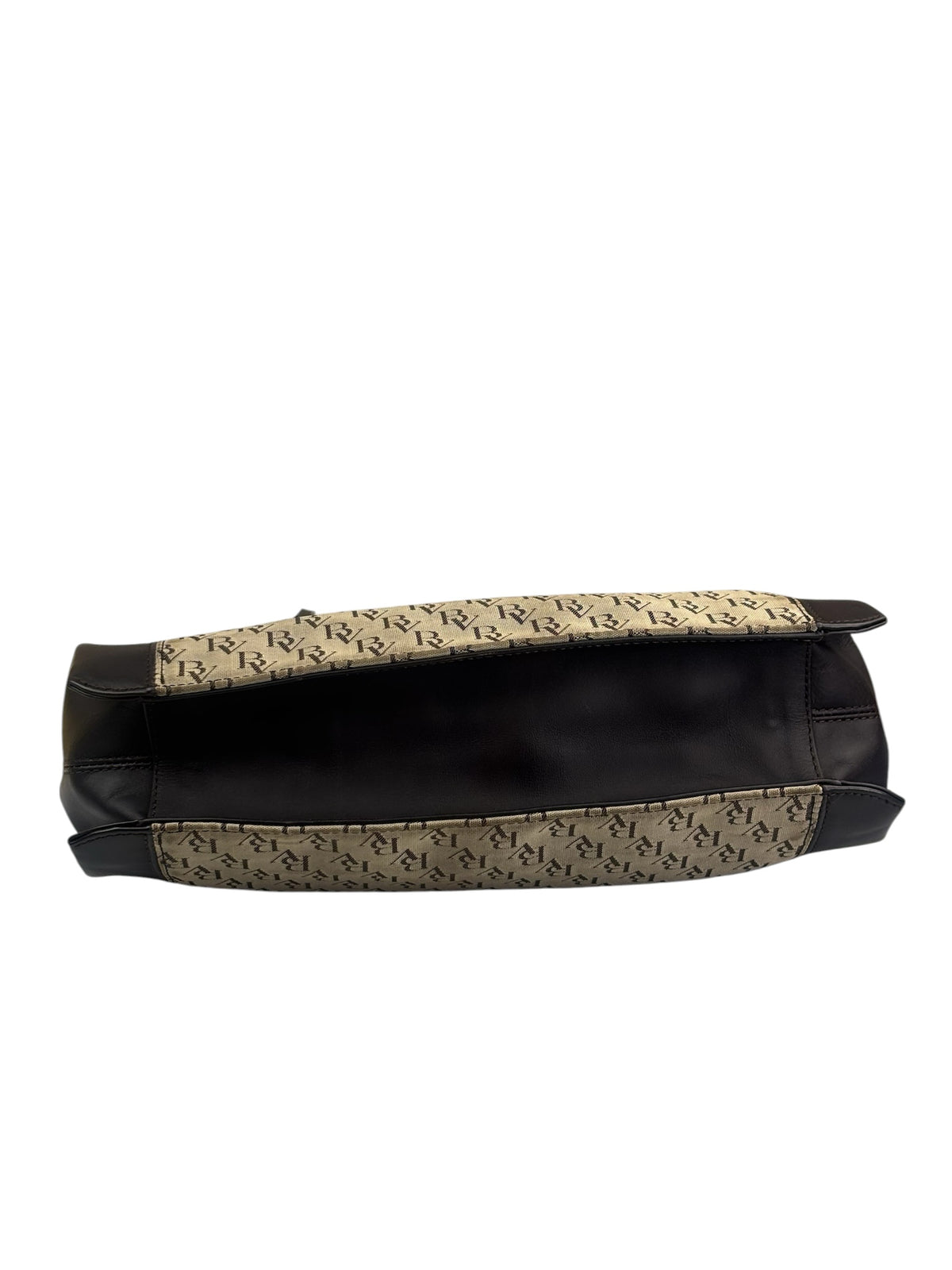 Bottega Veneta Brown/Beige Leather Trim Monogram Shoulder Bag