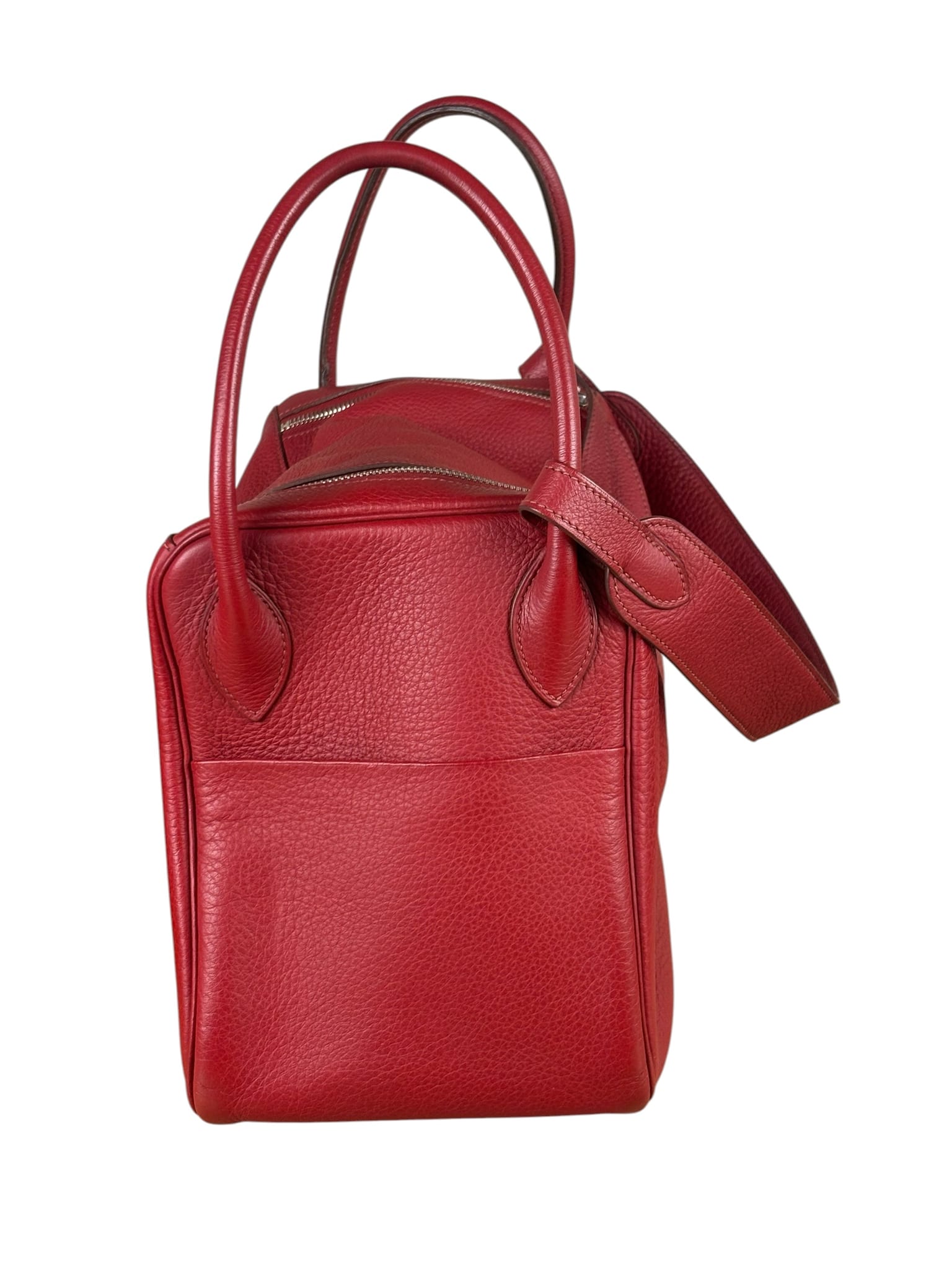 Hermes Rouge Clemence Leather Lindy 34