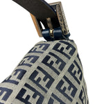 Fendi Navy Leather Trim Baguette