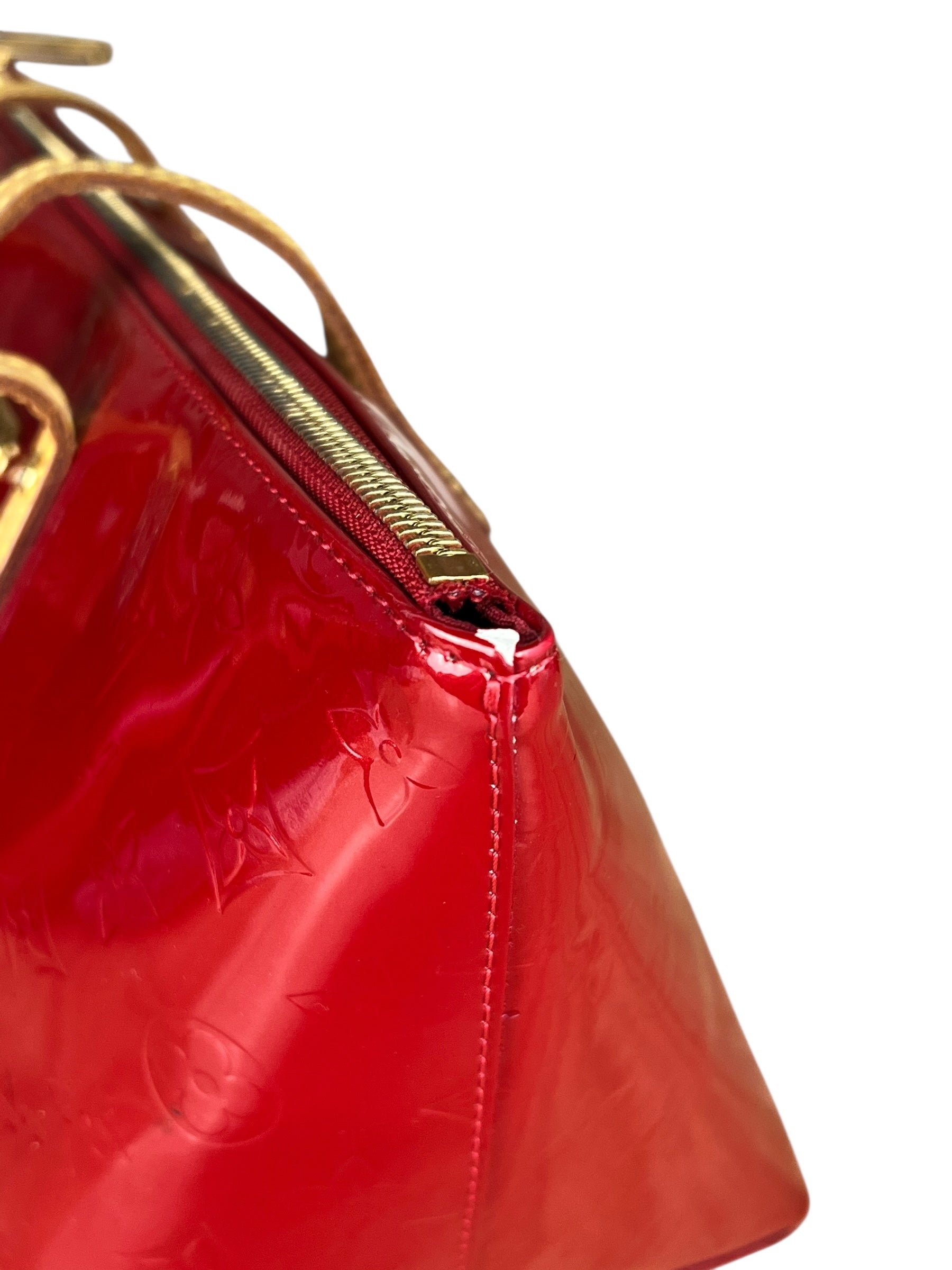 Louis Vuitton Red Monogram Vernis Bellevue Handbag