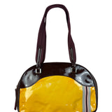 Prada Vintage Yellow/Burgundy Patent Leather Bowler Shoulder Bag