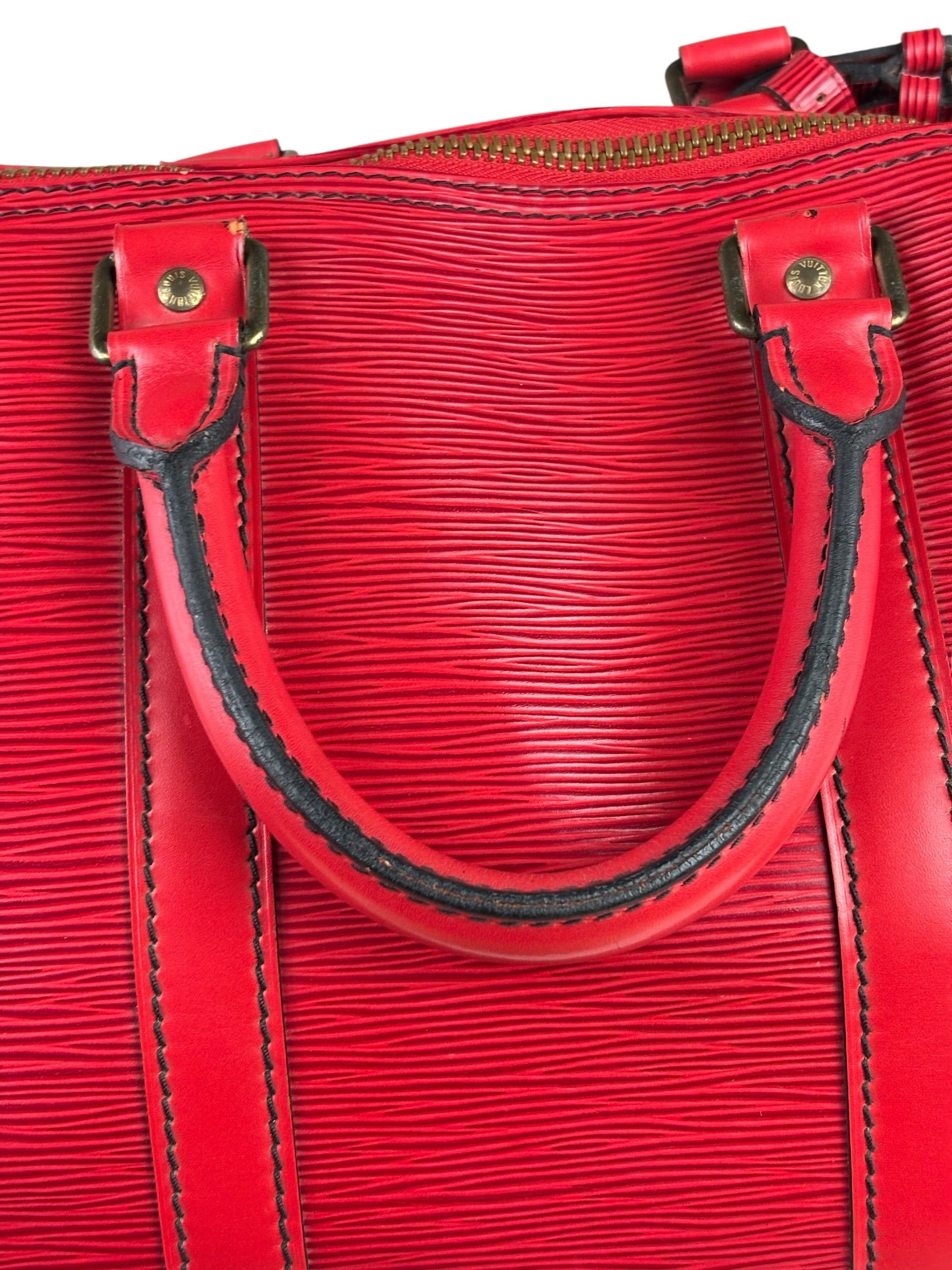 Louis Vuitton Red Epi Keepall 45