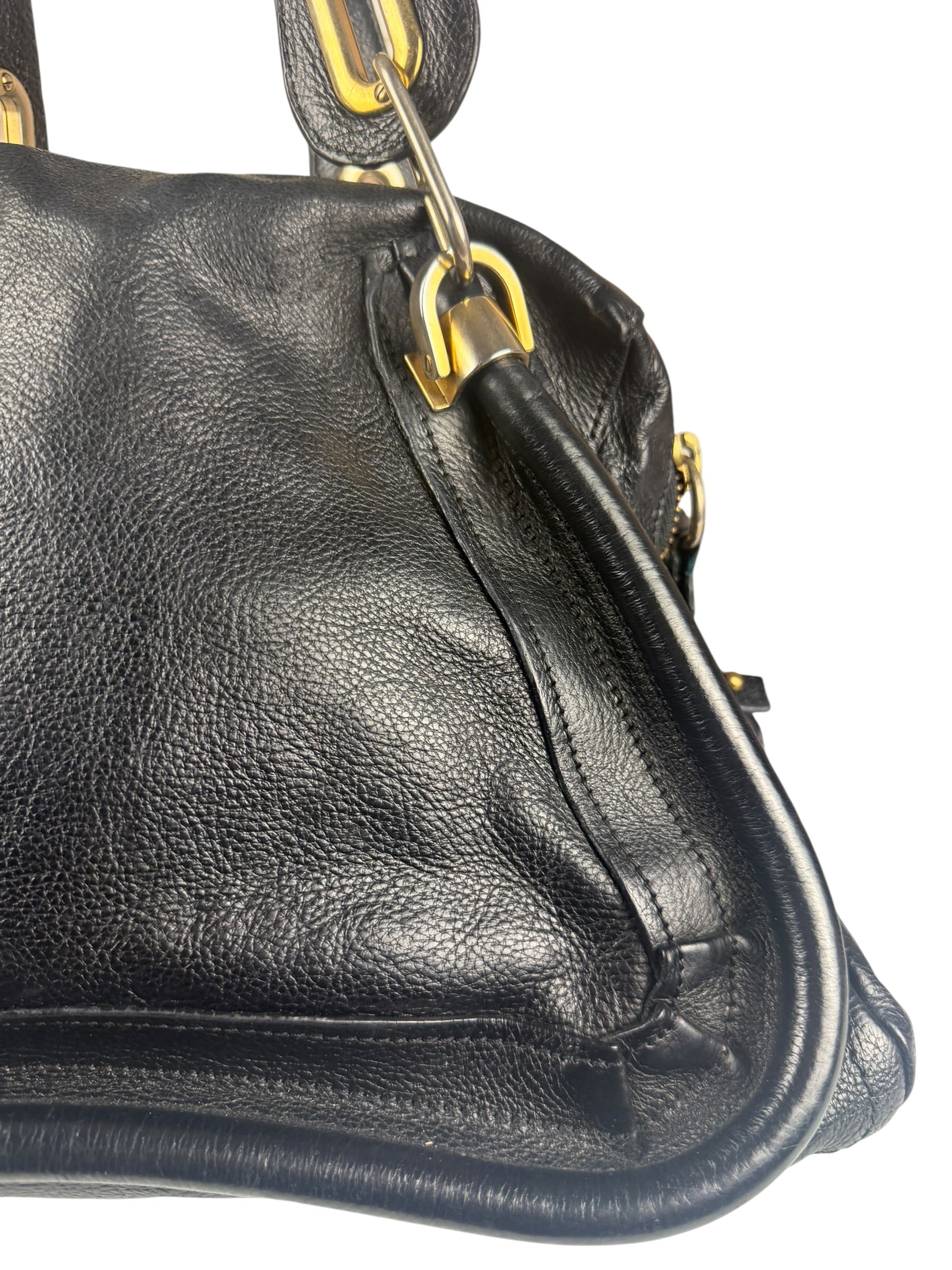 Chloe Black Leather Paraty Shoulder Bag