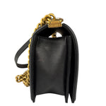 Chanel Black Caviar Leather Boy Bag
