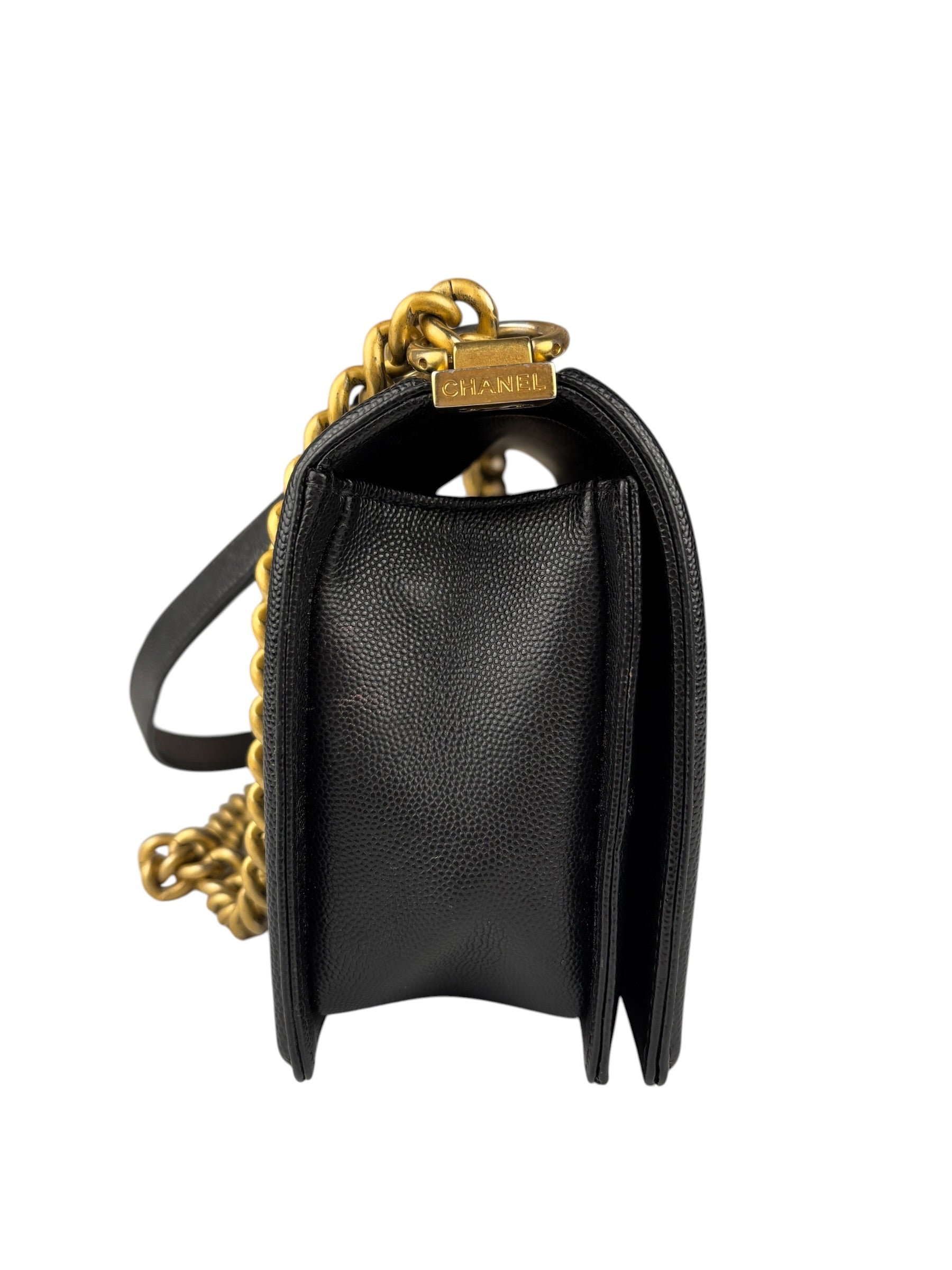 Chanel Black Caviar Leather Boy Bag