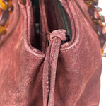 Chanel Bordeaux Suede Tortoise Chain Shoulder Bag '97-'99