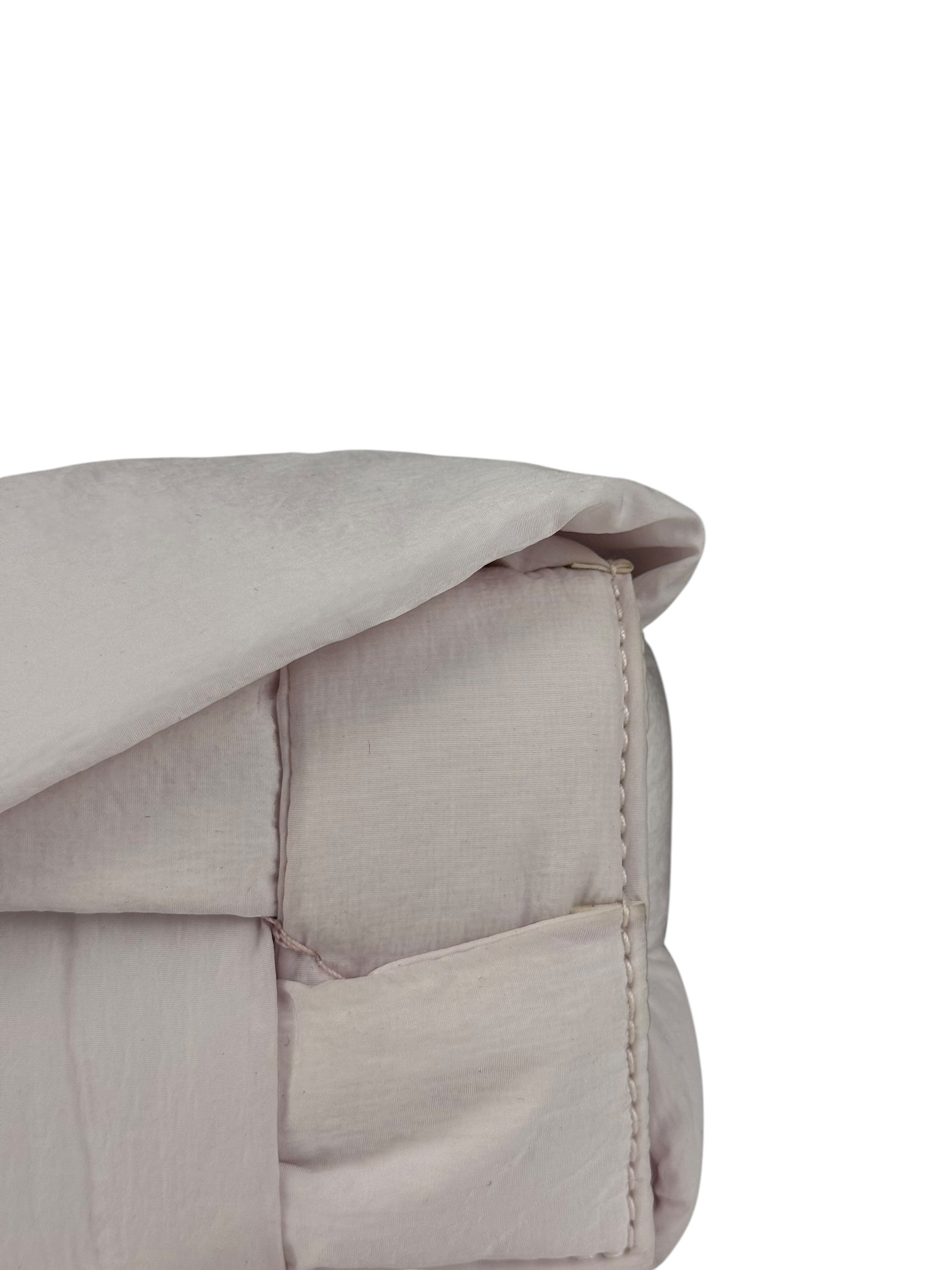 Bottega Veneta Light Pink Mini Padded Nylon Cassette Bag