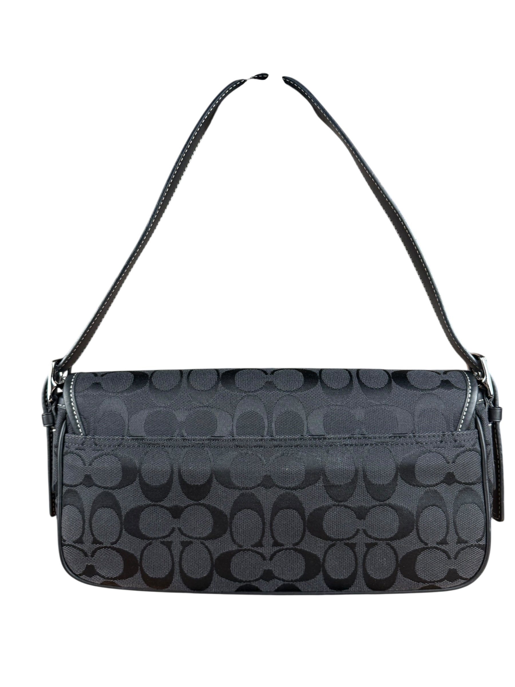 Coach Vintage CC Black Flap Shoulder Bag