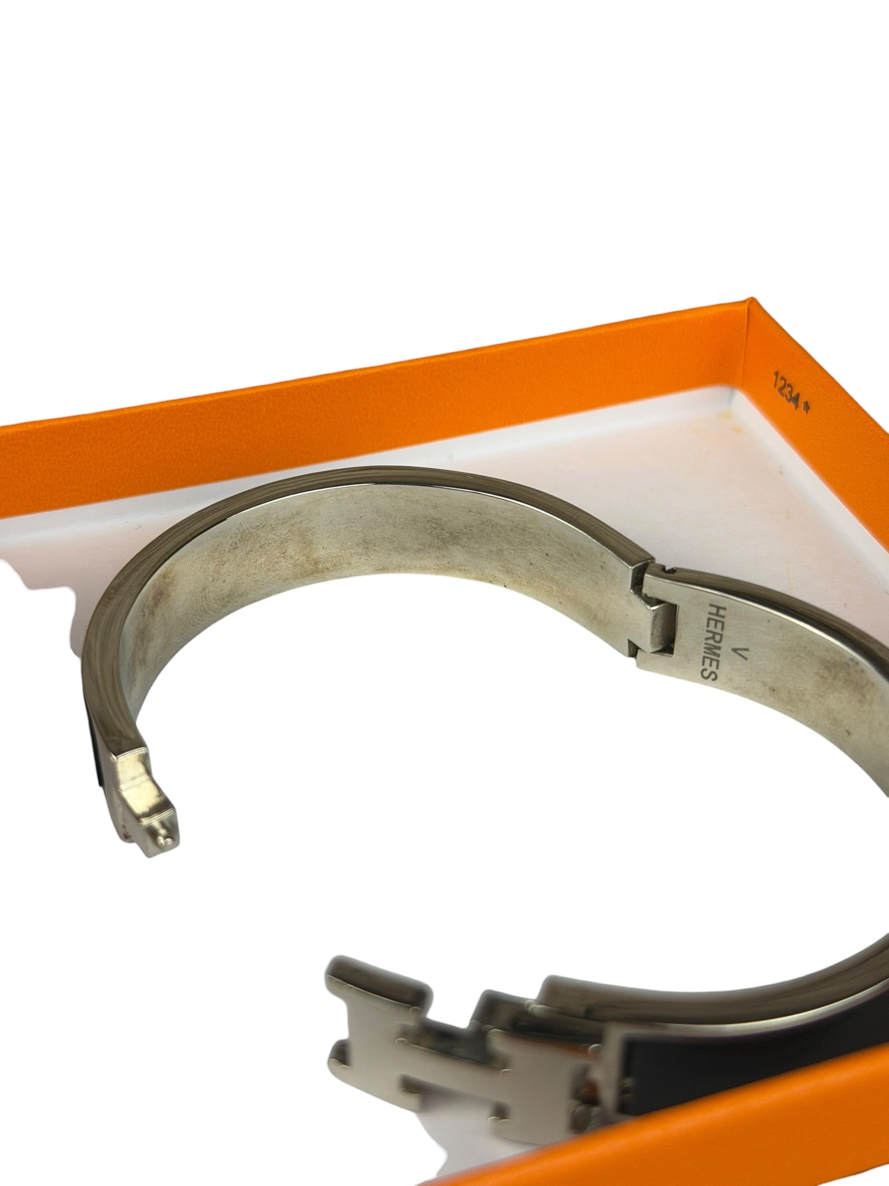 Hermes H Black/Palladium Clic Bracelet