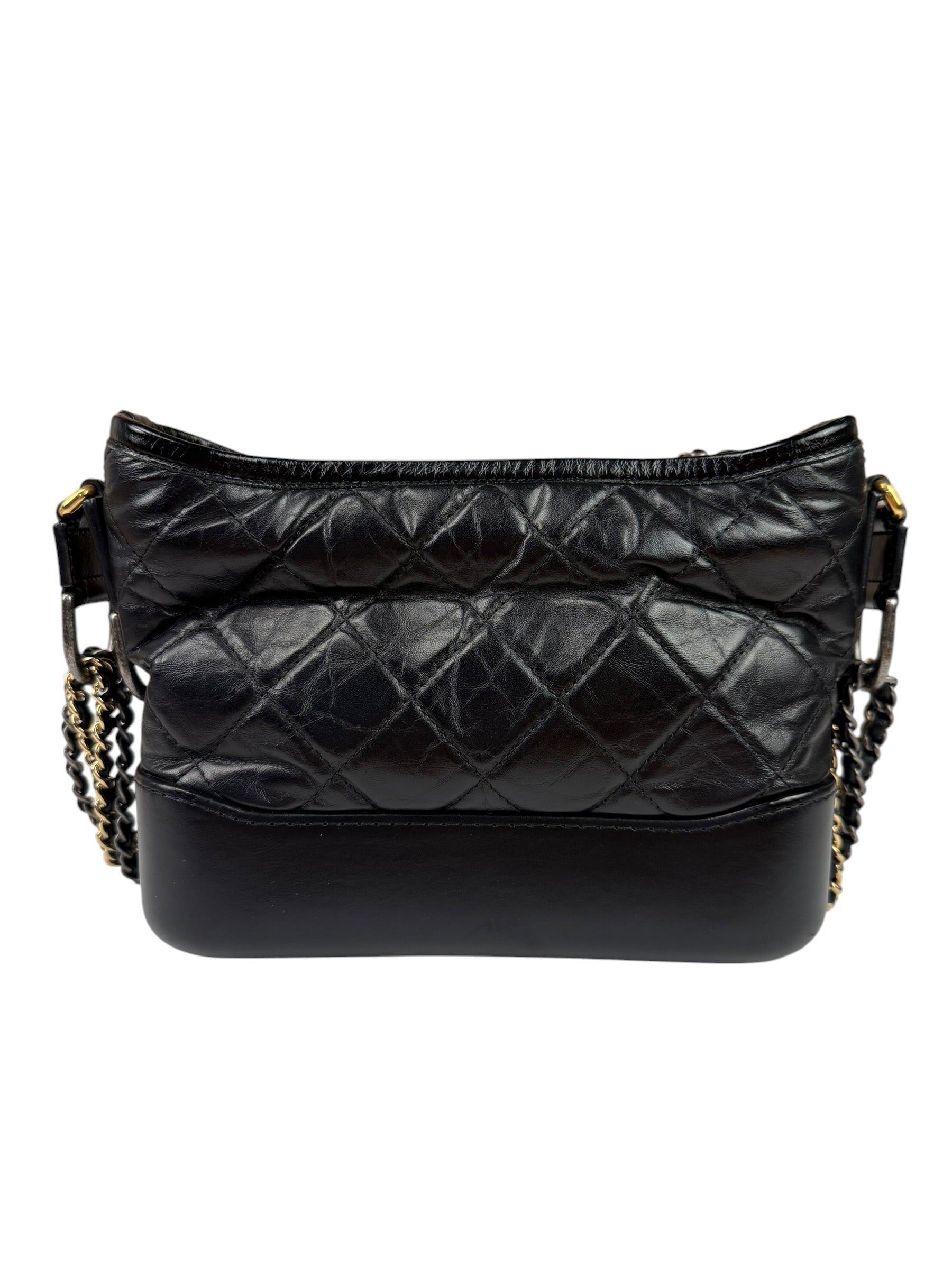 Chanel Black Quilted Leather Small Gabrielle Hobo Bag 2019