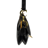 Christian Dior Black Calfskin Saddle Shoulder Bag