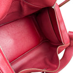 Hermes Lindy 34 Red/Fuchsia Clemence Leather Handbag 2014