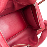 Hermes Lindy 34 Red/Fuchsia Clemence Leather Handbag 2014
