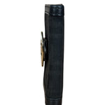 Fendi FF Black Canvas Leather Trim Compact Wallet