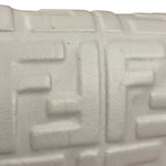 Fendi Large Zucca Embossed Leather Baguette White