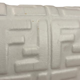 Fendi Large Zucca Embossed Leather Baguette White