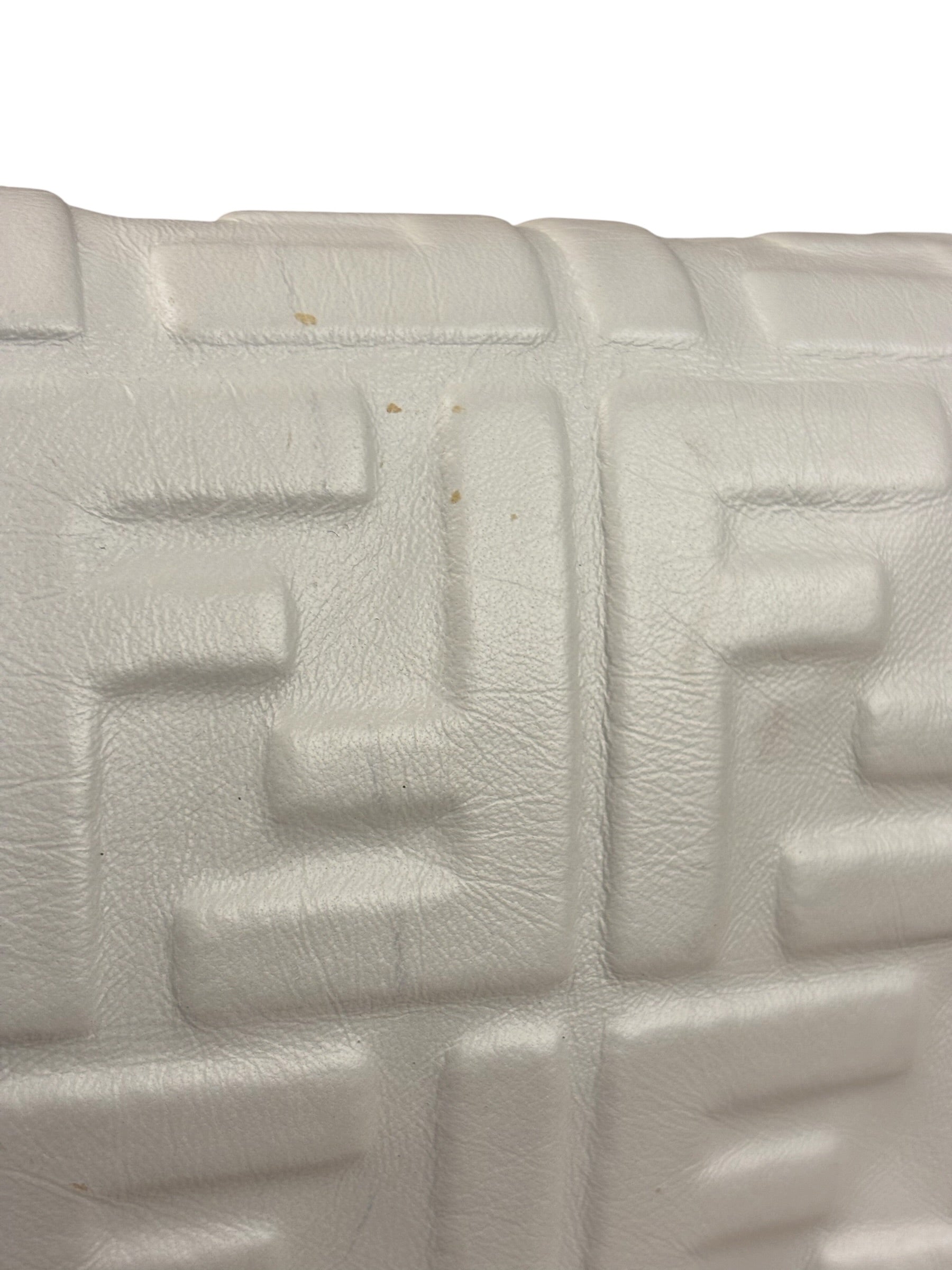 Fendi Large Zucca Embossed Leather Baguette White