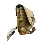 Coach Python-Trimmed Straw Natalie Wristlet